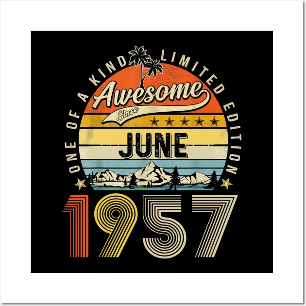 Awesome Since June 1957 Vintage 66th Birthday Wall Art by PlumleelaurineArt